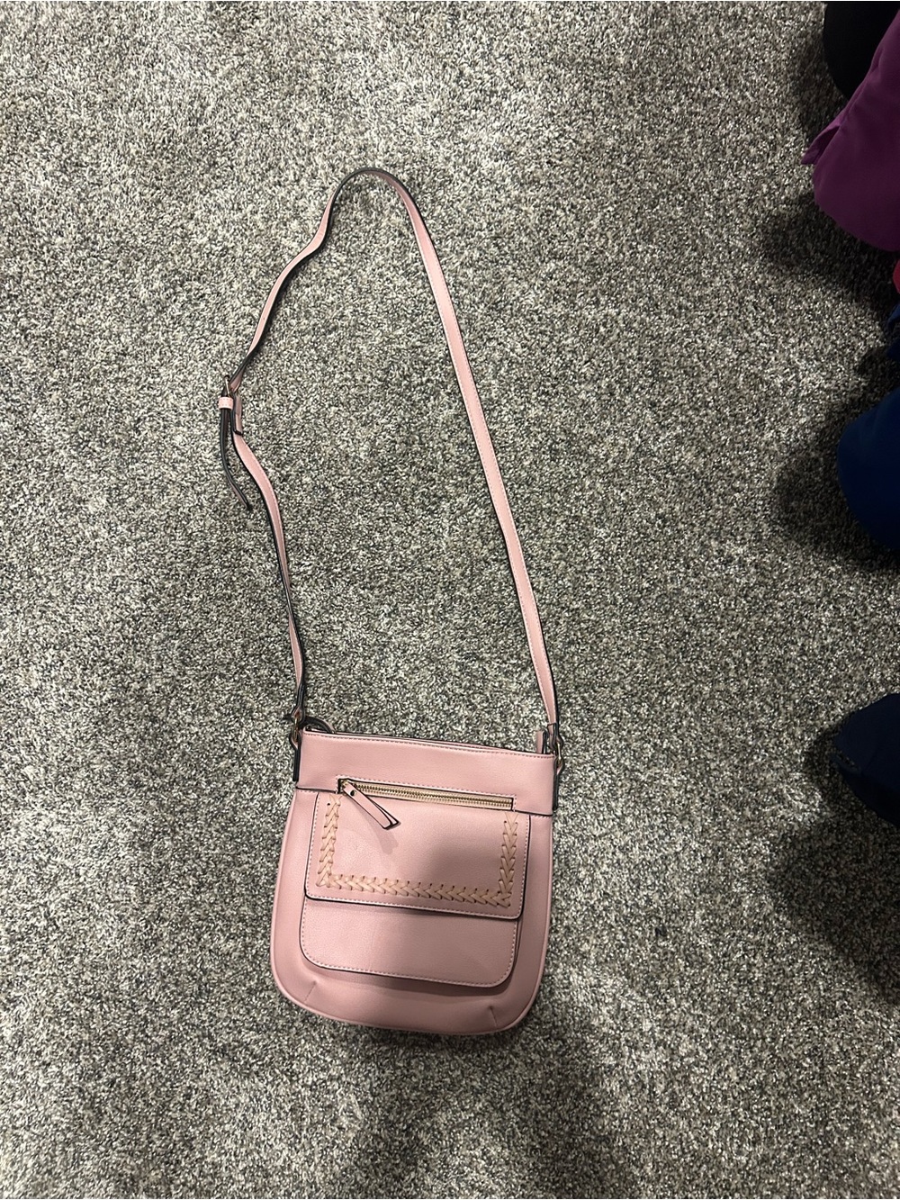 Source Unknown Pink Crossbody Bag with Front Pocket